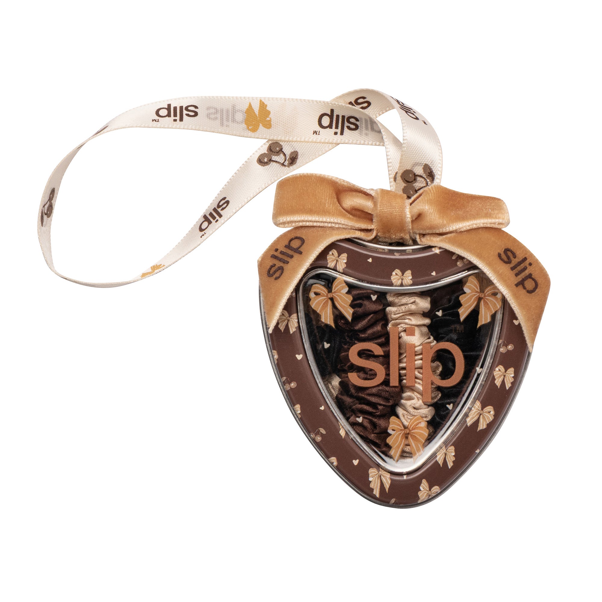 Skinny Scrunchie Tin Heart Ornament Betty