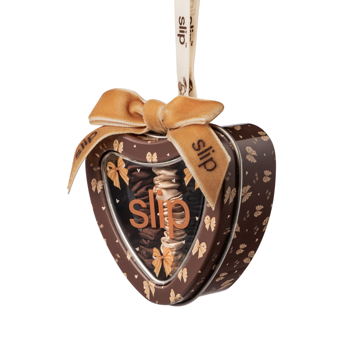 Skinny Scrunchie Tin Heart Ornament Betty