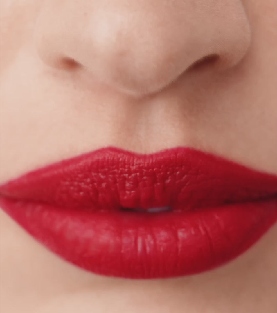 Načíst video: Lip Suede Matte Lipstick - Le Rouge