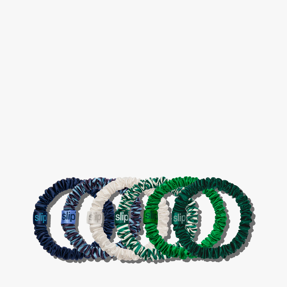 Silk Skinny Scrunchies & Pouch 6x