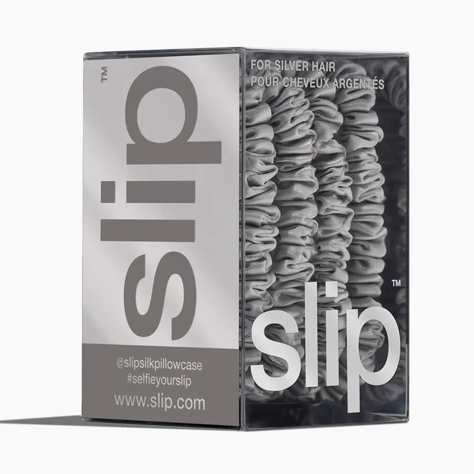 Skinny Scrunchies Silver 4x